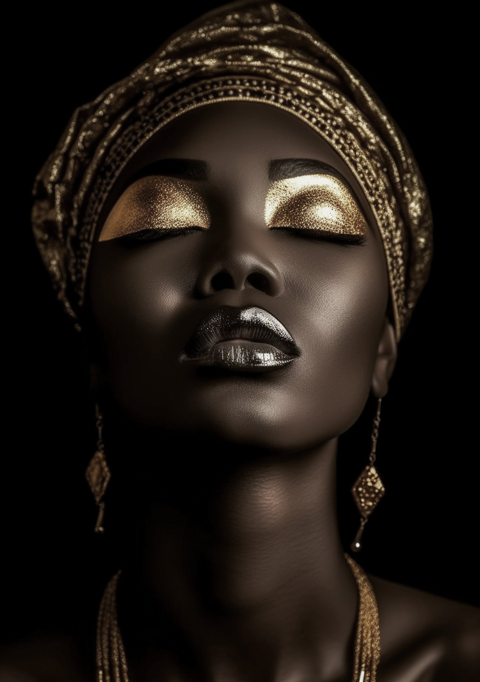 Poster Afrikanische goldene Schönheit 