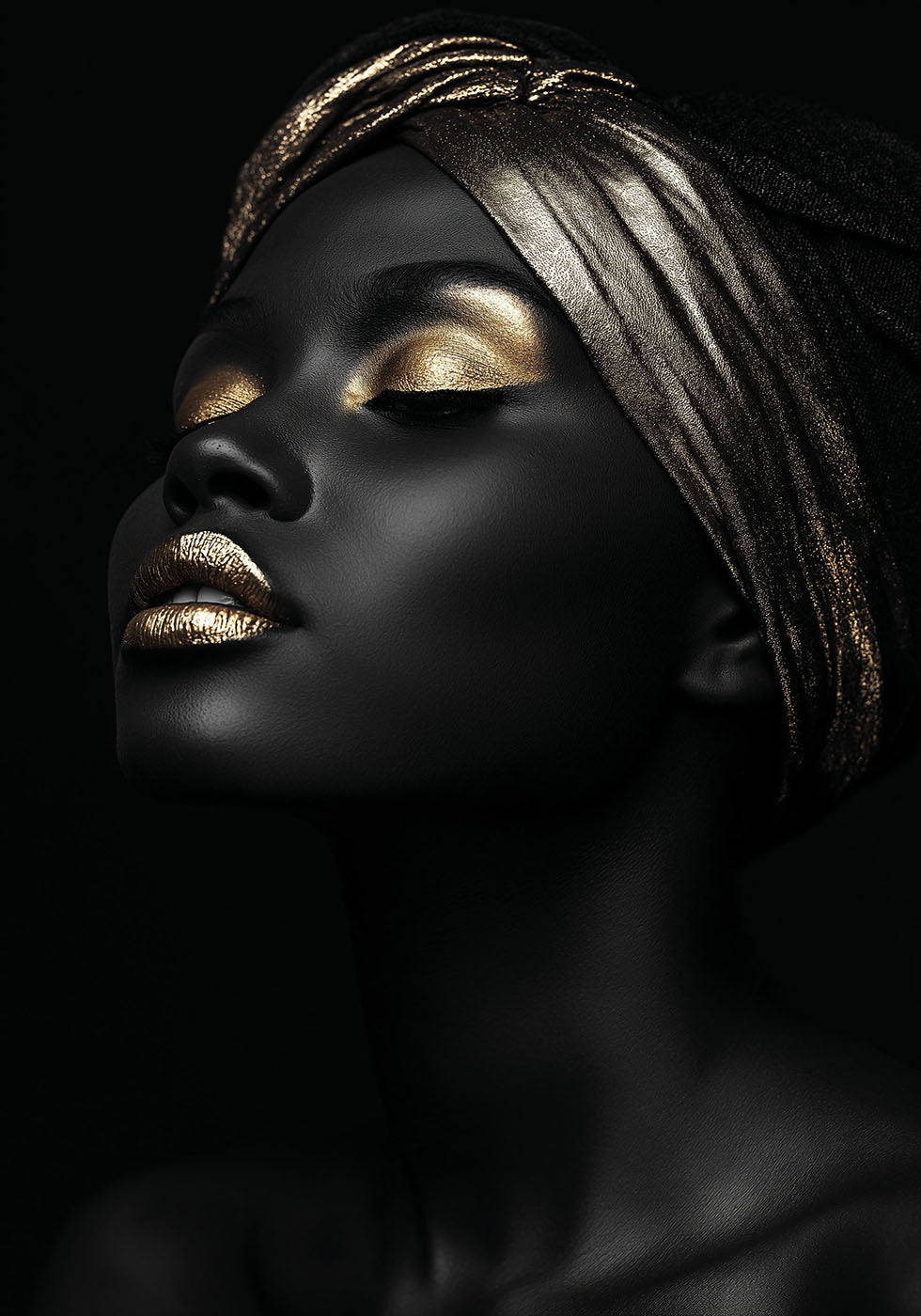 Afrikanische goldene Frau II Poster