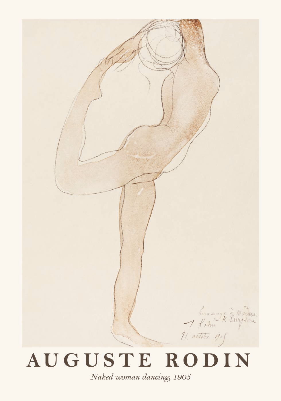 Auguste Rodin, Nackte tanzende Frau Poster 