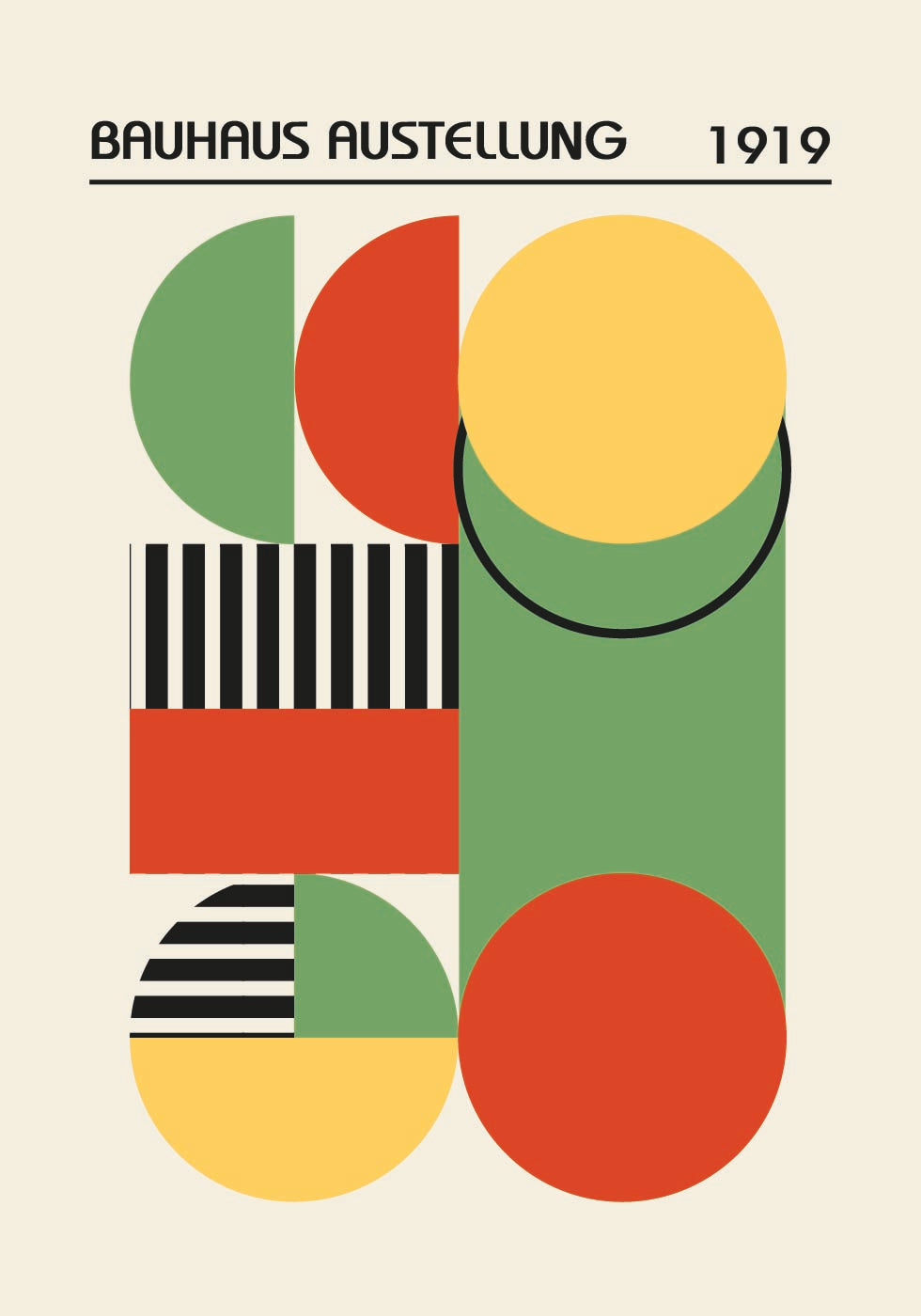 Bauhaus-Ausstellung 1919, geometrisches abstraktes Poster 