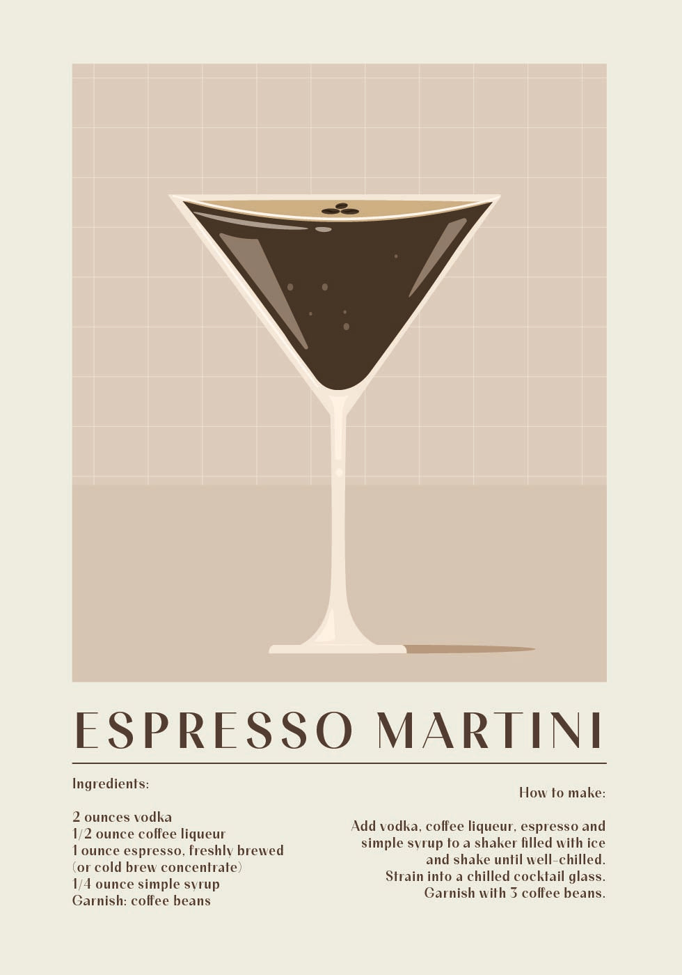 Espresso Martini Recipe Plakat - Posterbox.dk