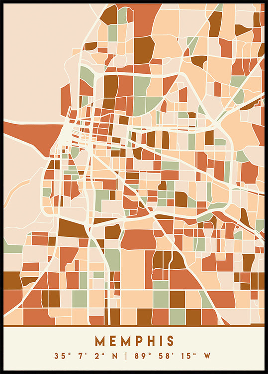 Black Maps Erdtöne 51 Poster