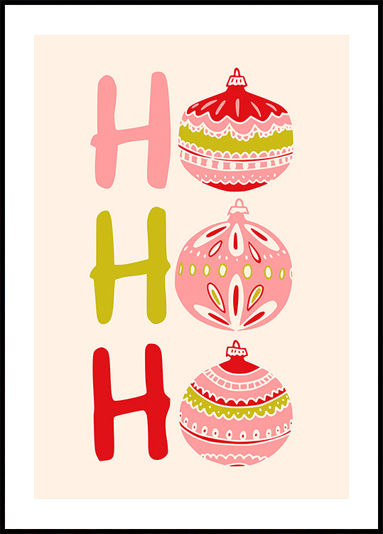 HoHoHo Fröhliches kleines Weihnachtsillustrationsplakat