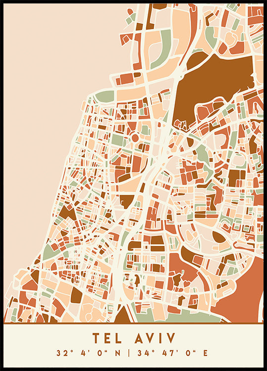 Black Maps Erdtöne 87 Poster