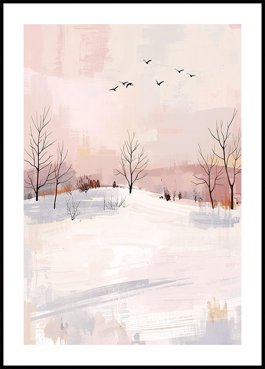 Vögel im Winter Poster