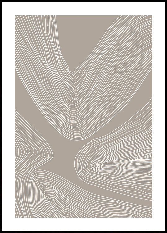 Fließende Konturen-Line-Art-Poster