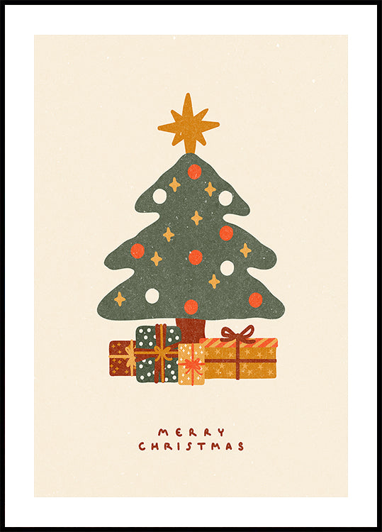 Weihnachtsbaum mit Geschenken Poster