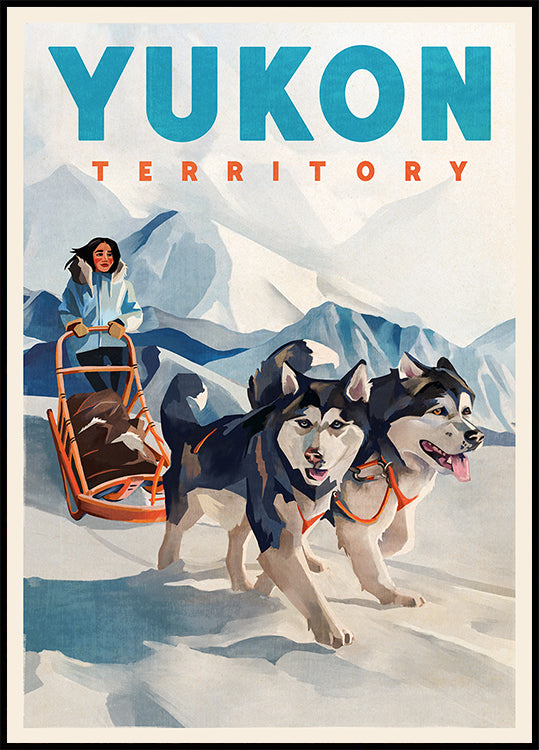 Yukon-Territorium-Hundeschlitten-Reiseplakat