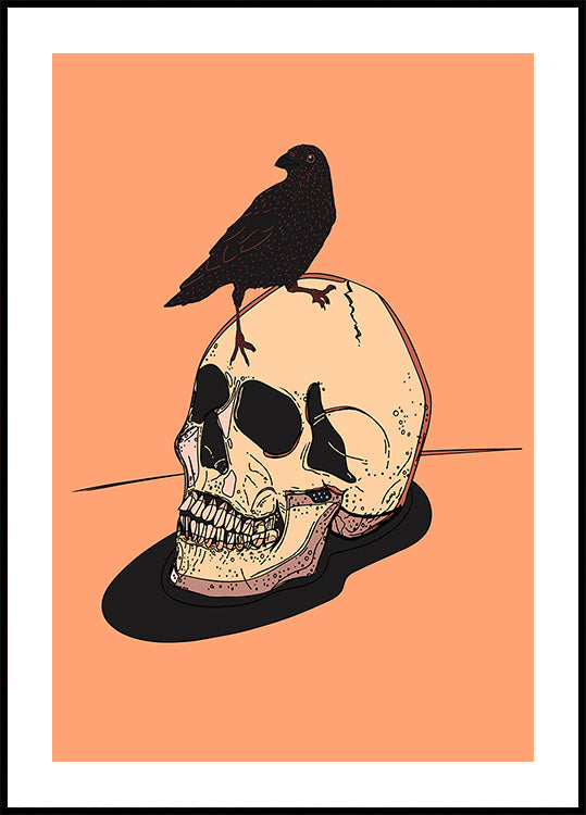 Totenkopf- und Rabenplakat