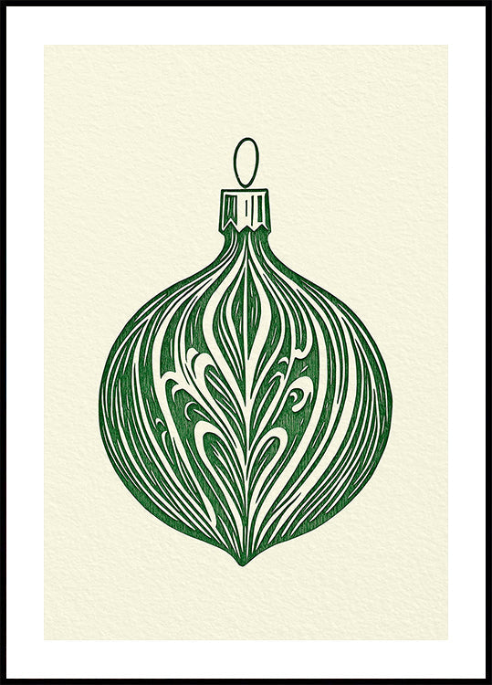 Woodcut Bauble Plakat