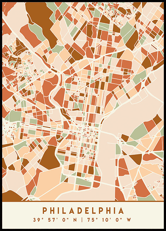 Black Maps Erdtöne 65 Poster