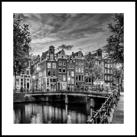 AMSTERDAM Idyllischer Eindruck von Single – Monochromes Poster