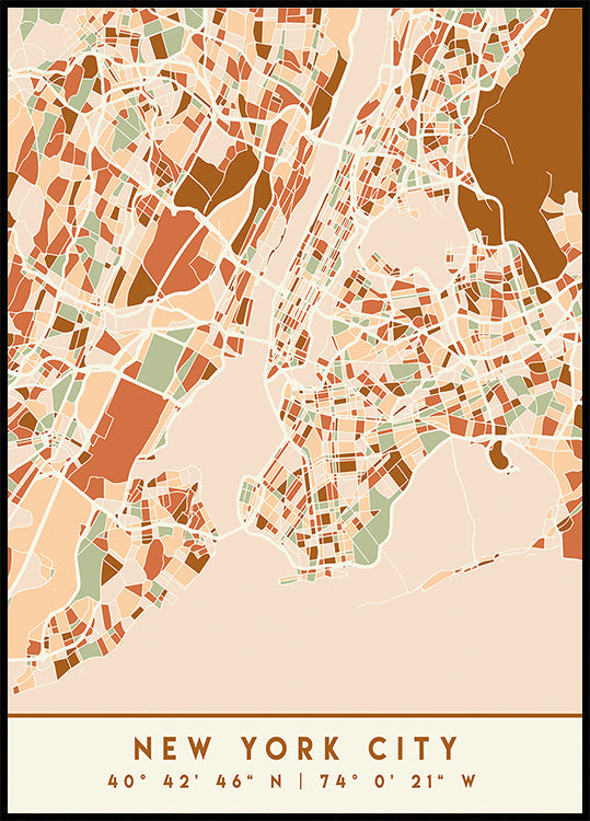 Black Maps Erdtöne 61 Poster