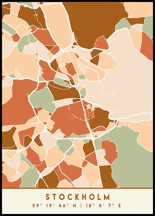 Black Maps Erdtöne 83 Poster