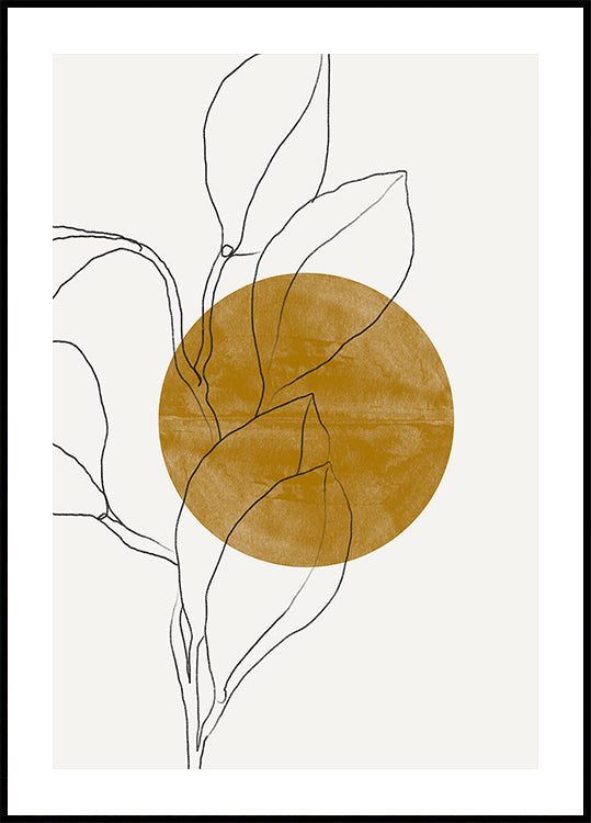 Line Leaf Harmony Poster