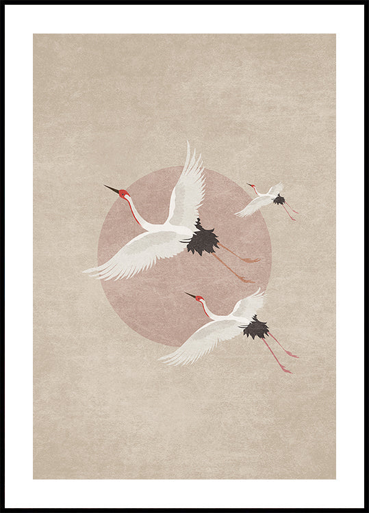 Kraniche im Flug Poster