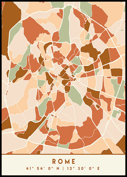 Black Maps Erdtöne 72 Poster