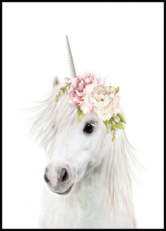 Florales Einhorn-Poster