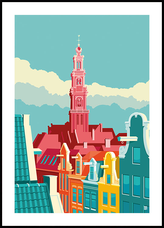 Amsterdam Westerkerk Jordaan Plakat