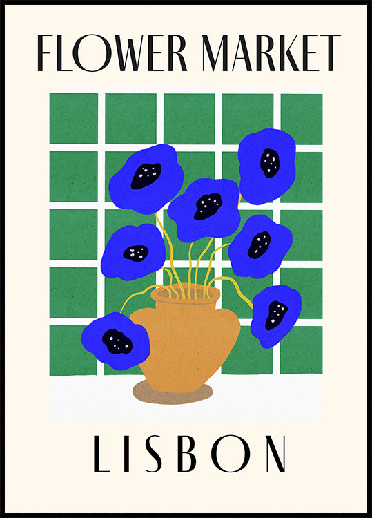 Flower Market Lisbon Portugal Plakat