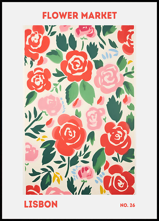 Blumenmarkt Lissabon Poster