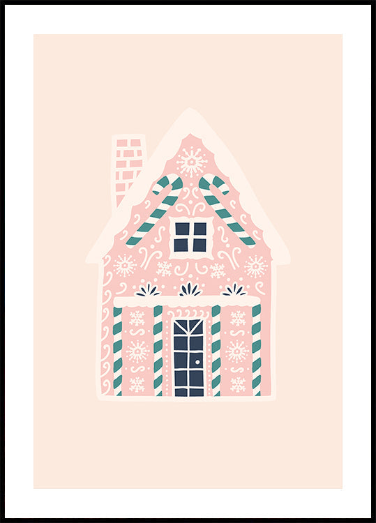 Weihnachts-Lebkuchenhaus-Poster