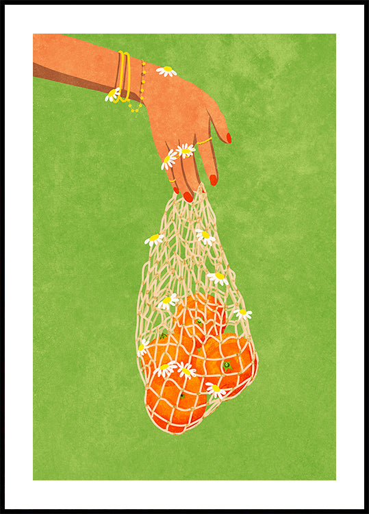 Poster mit frischen Orangen