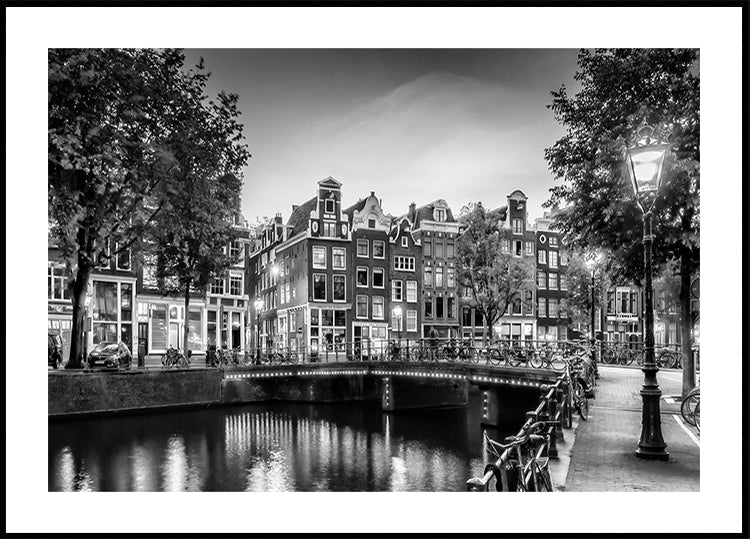 AMSTERDAM Idyllischer Eindruck von Single – Monochromes Poster