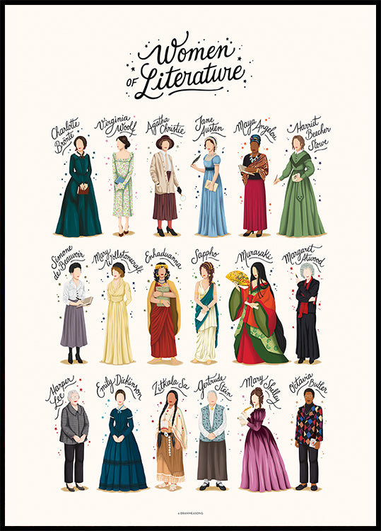 Poster „Frauen der Literatur“.