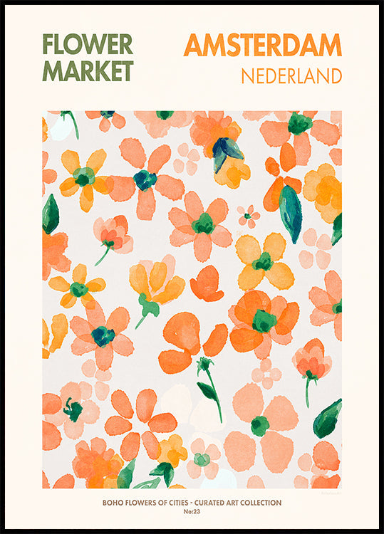 Poster „Lebendige Blüten“.