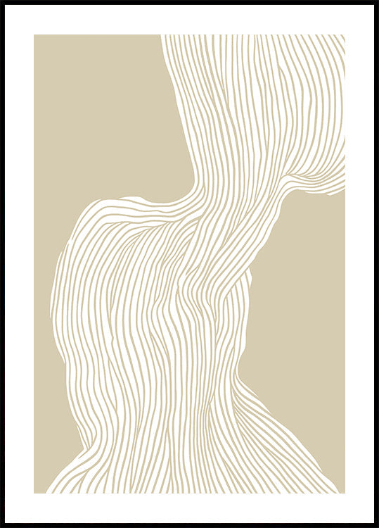 Poster mit fließender Linienlandschaft