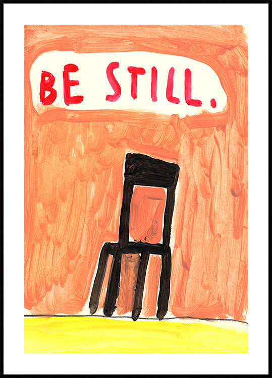 Schwarzes Stuhlplakat