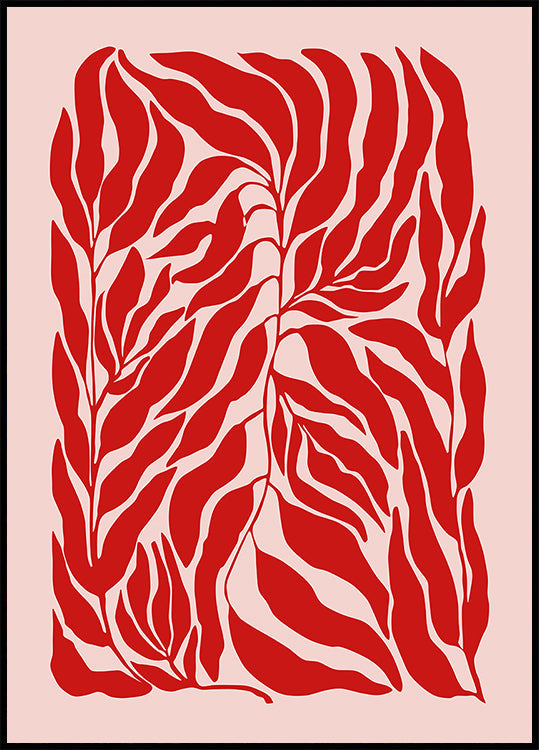 Rotes Blatt-Harmonie-Poster