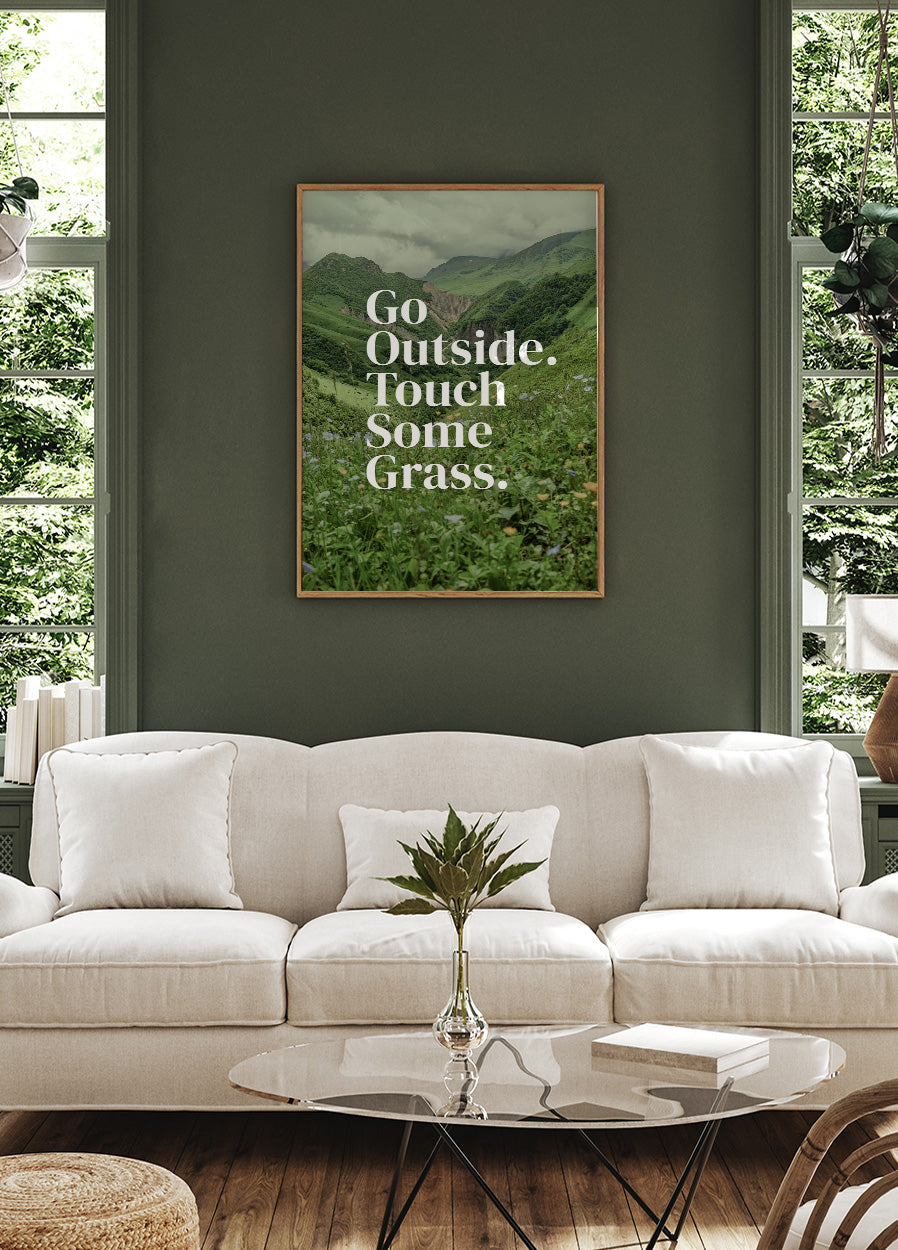 Go Outside Touch Some Grass Plakat - Posterbox.dk