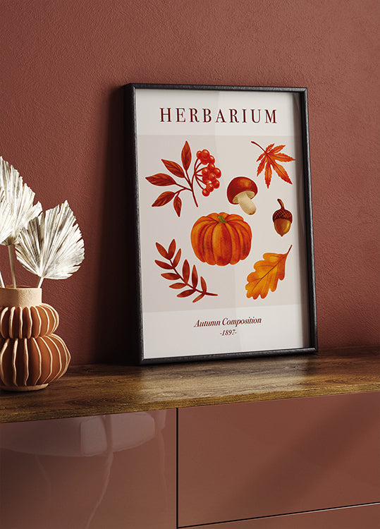 Herbarium Herbstkomposition Poster 
