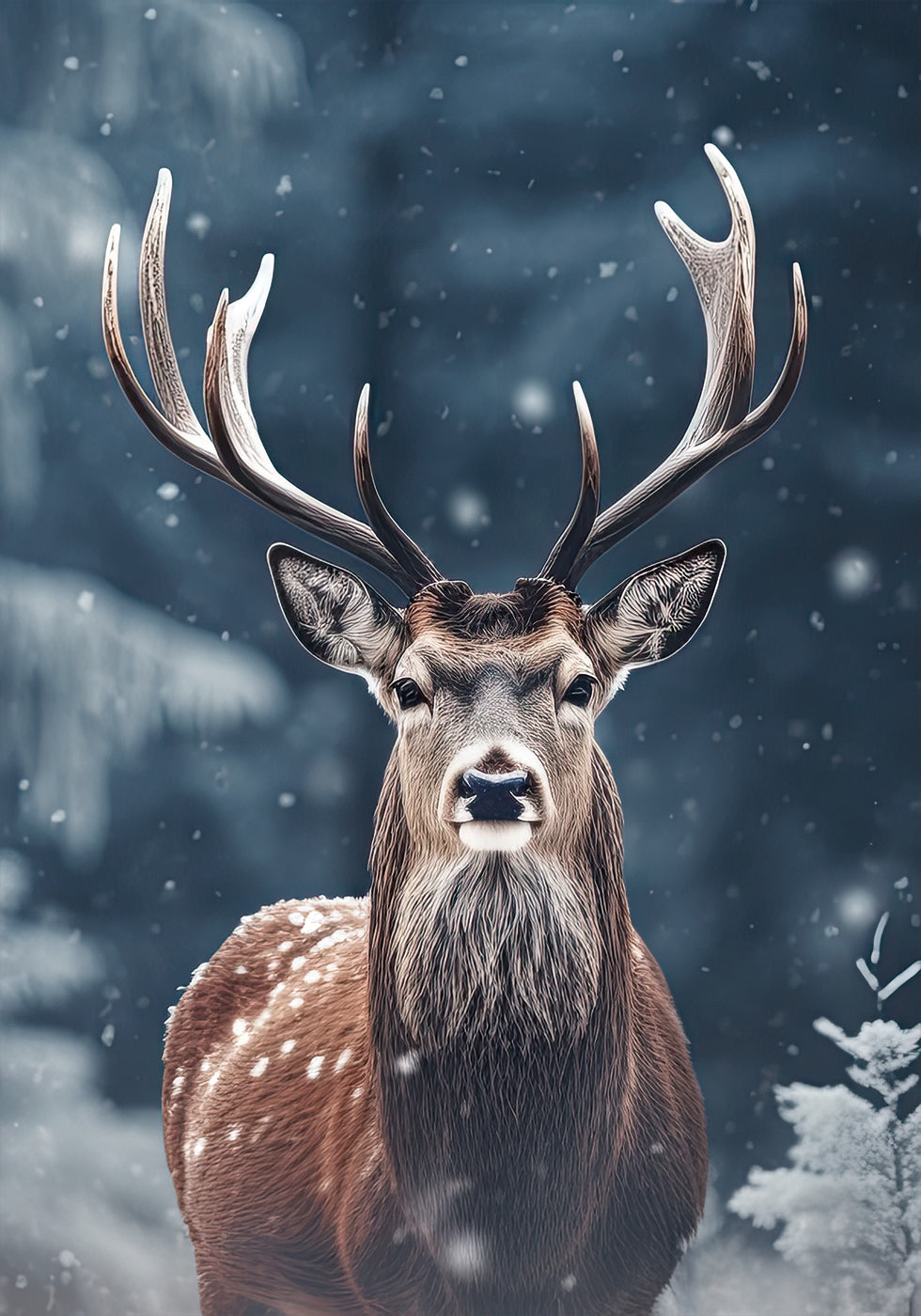 Majestätischer Winterhirsch Poster 