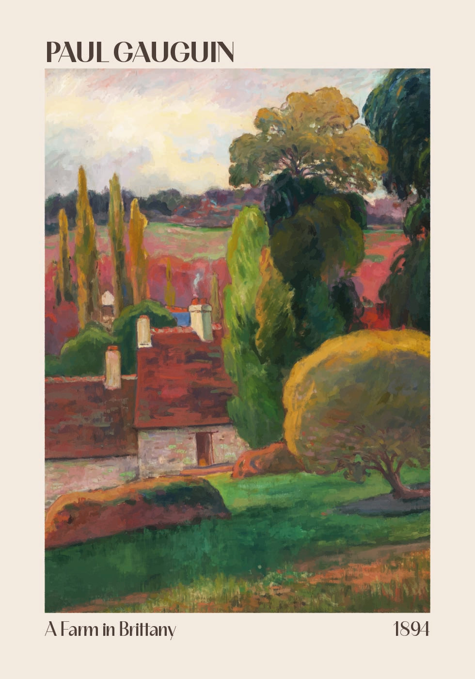 Ein Bauernhof in der Bretagne, Paul Gauguin 1894 Poster 