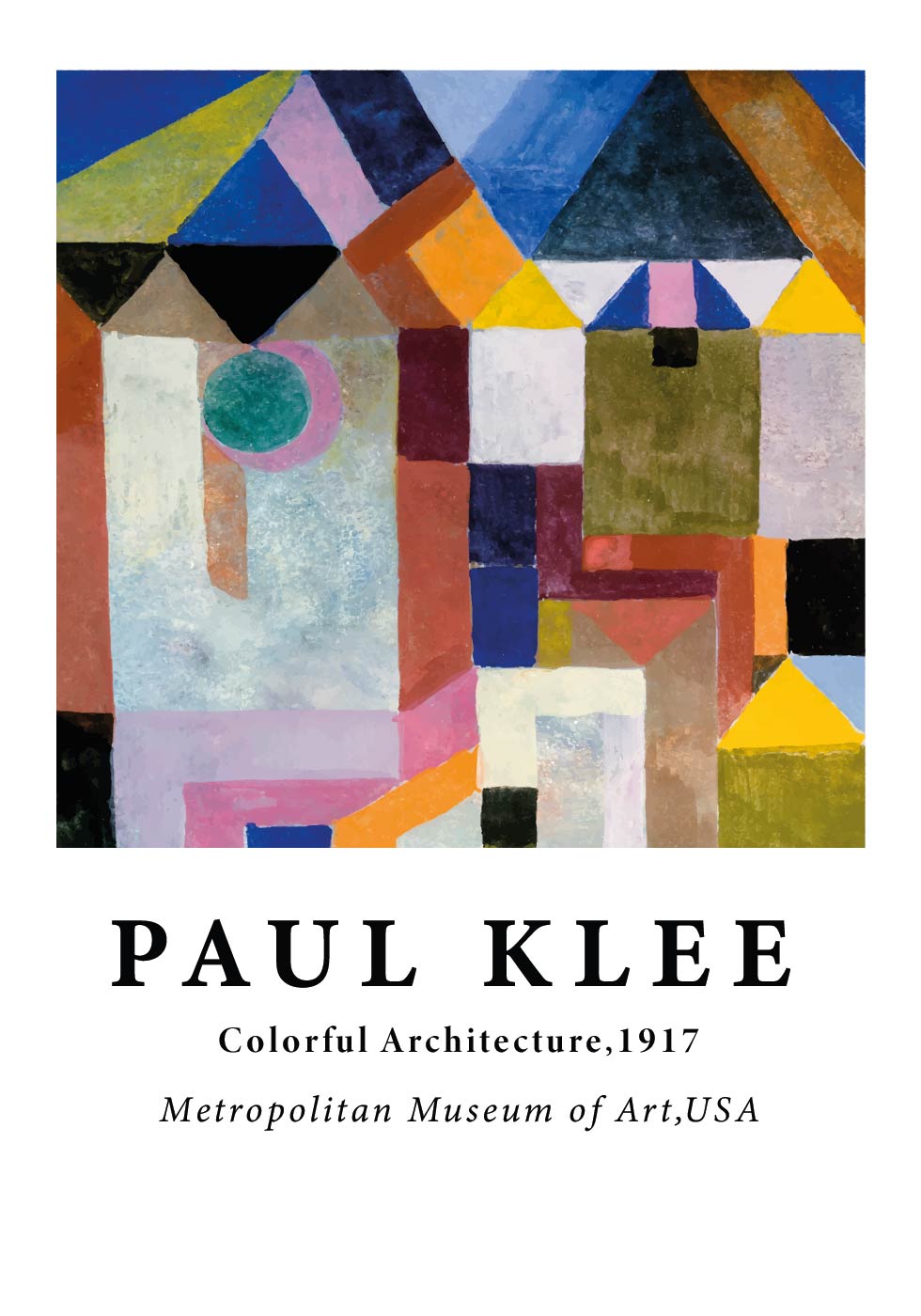 Paul Klee - Farbenfrohe Architektur Poster