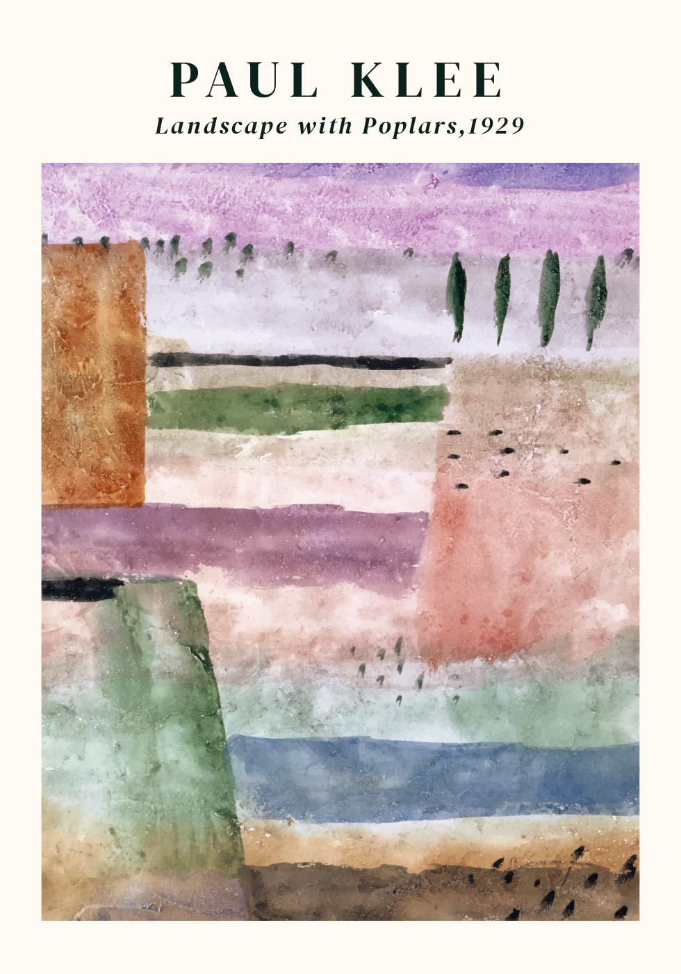 Poster Paul Klee - Landschaft mit Pappeln