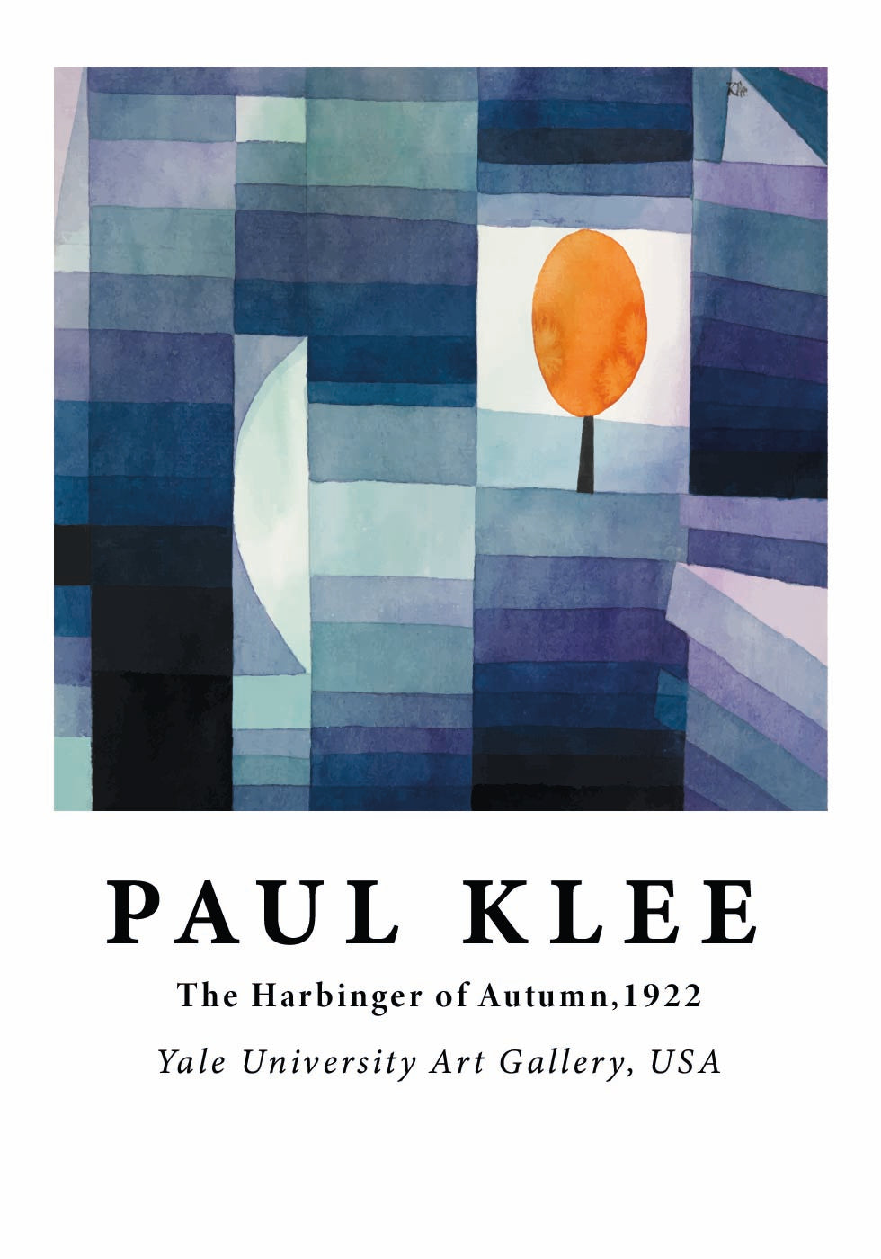 Der Vorbote des Herbstes, geometrische Baumzusammenfassung Poster 
