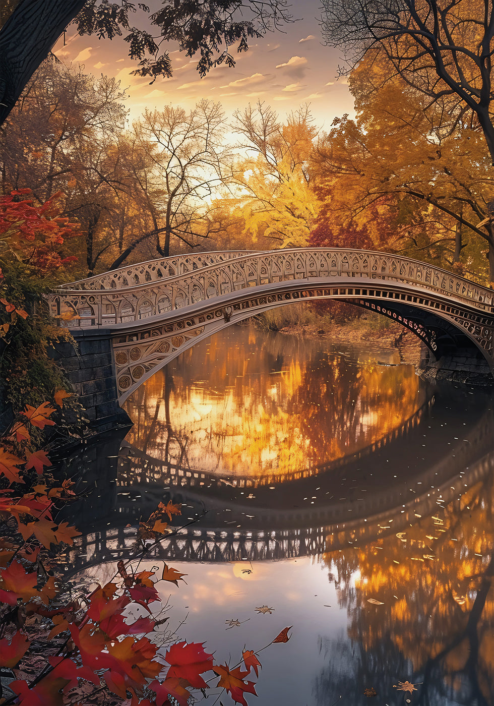 Poster Herbst-Park-Brücke 