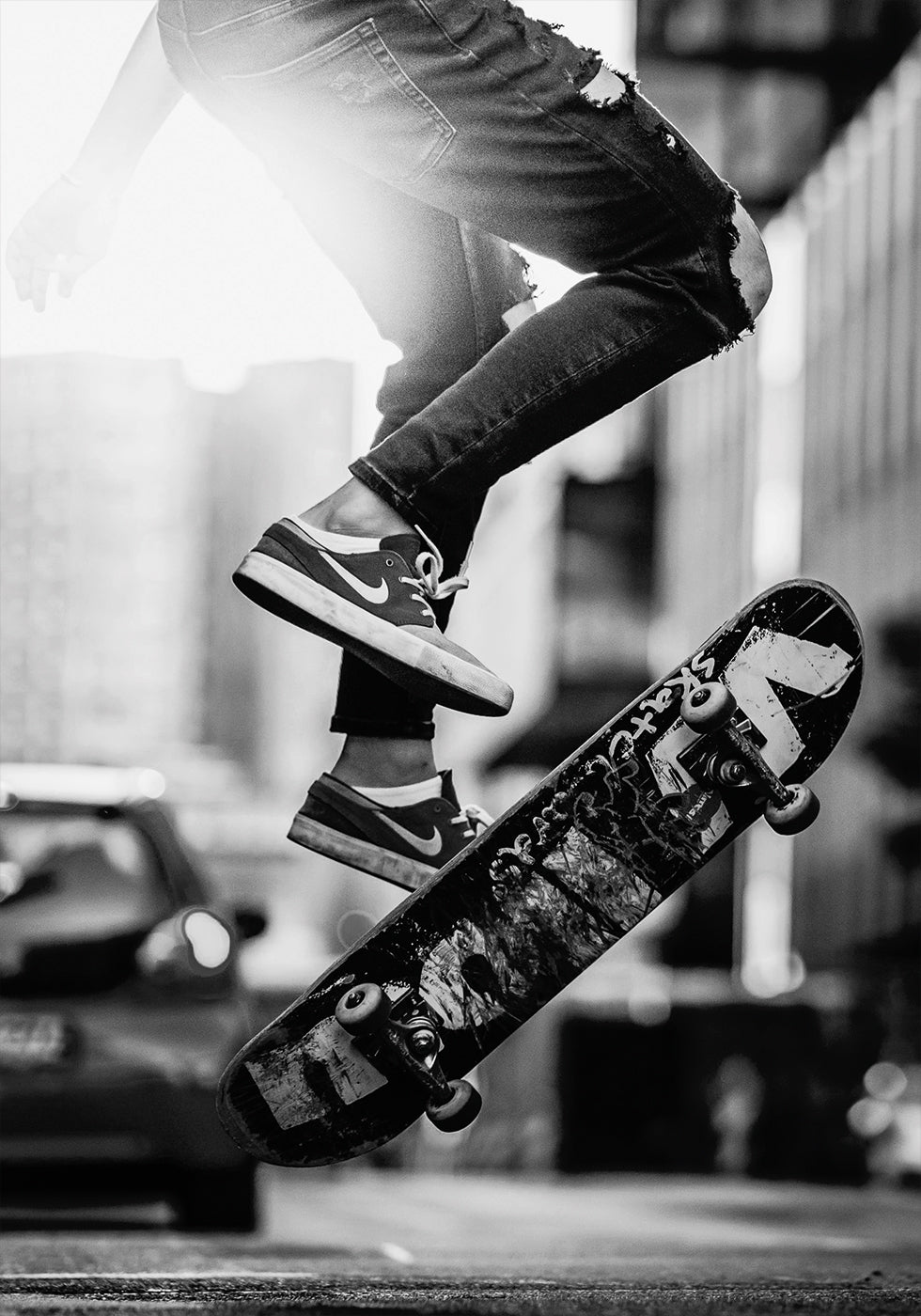 Urbaner Skateboard-Trick Poster