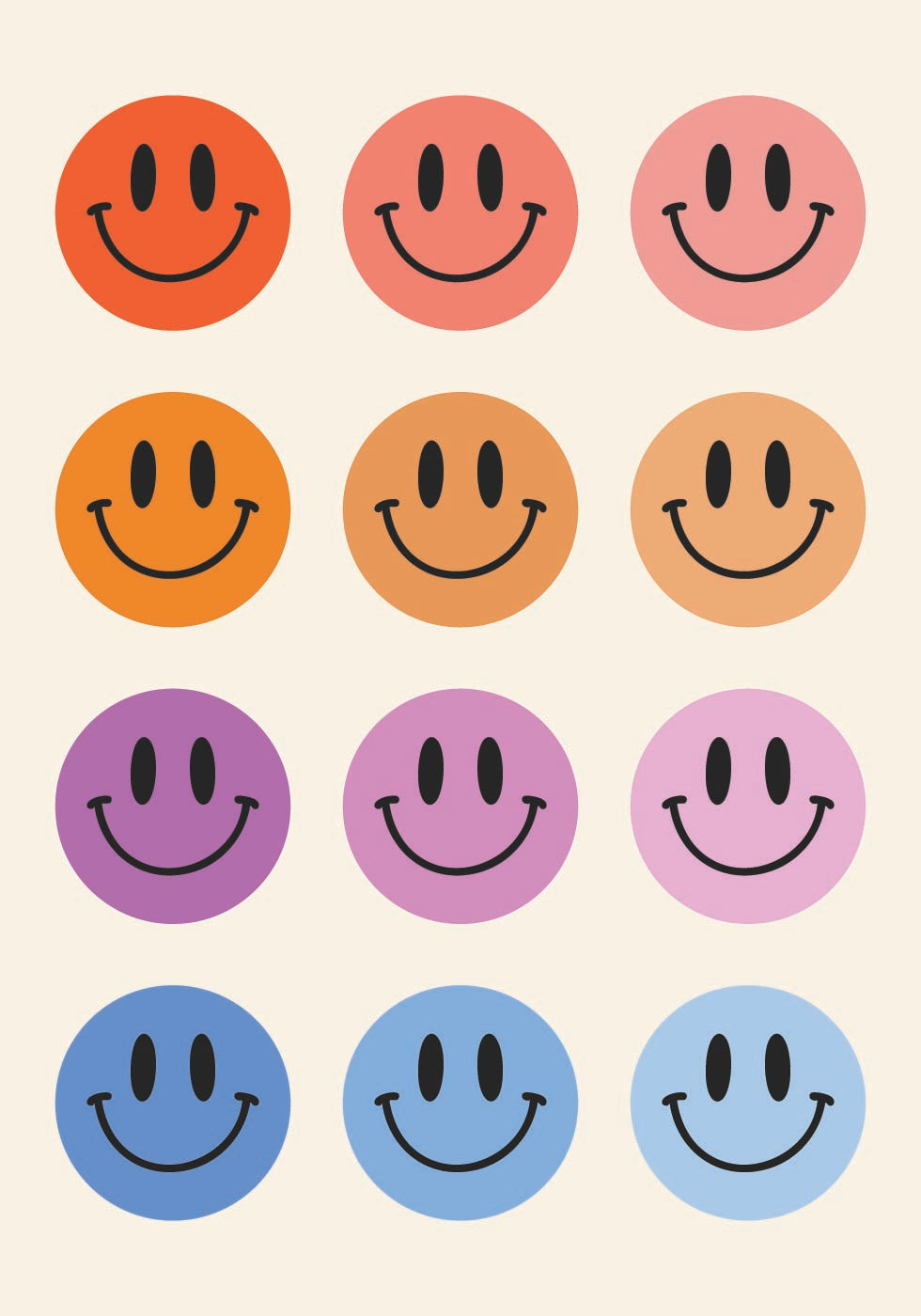 Bunte Smiley-Gesichter Poster 
