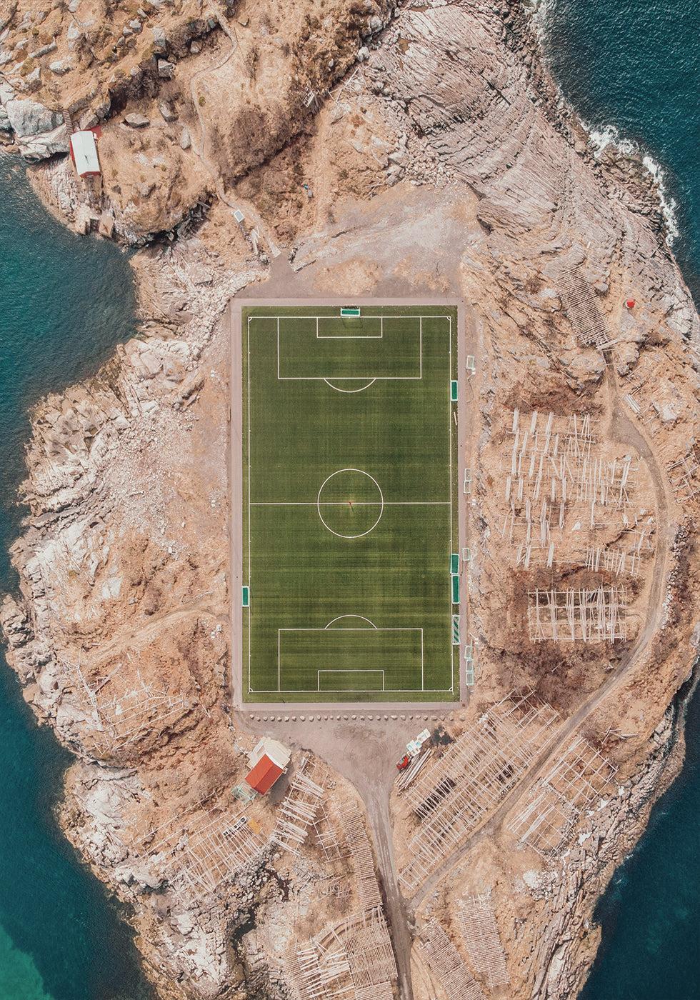 Poster Fußballplatz in Norwegen