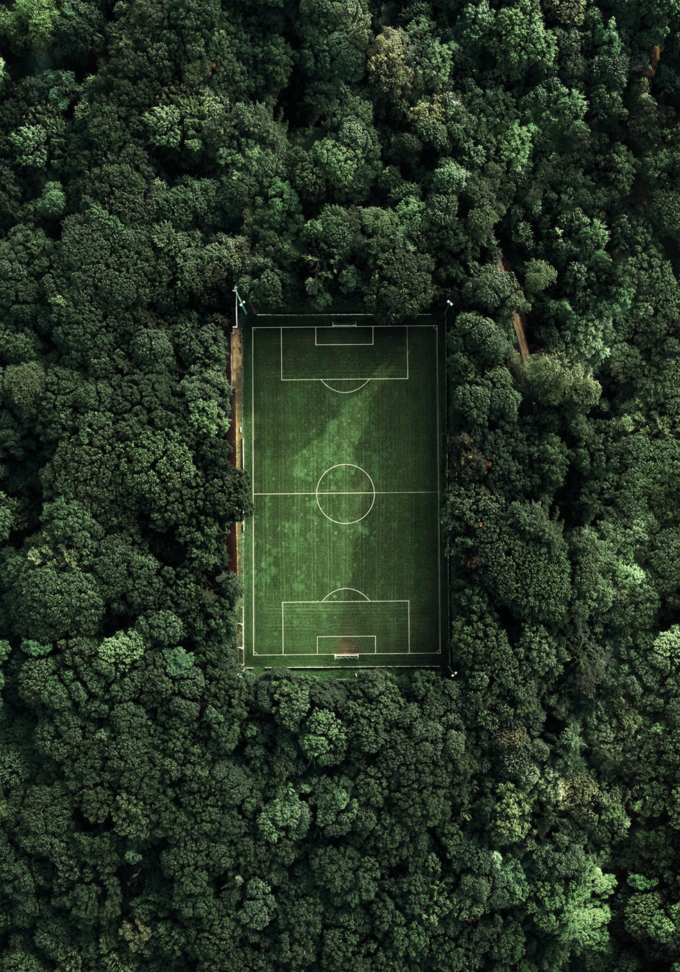 Poster Fußballplatz im Wald