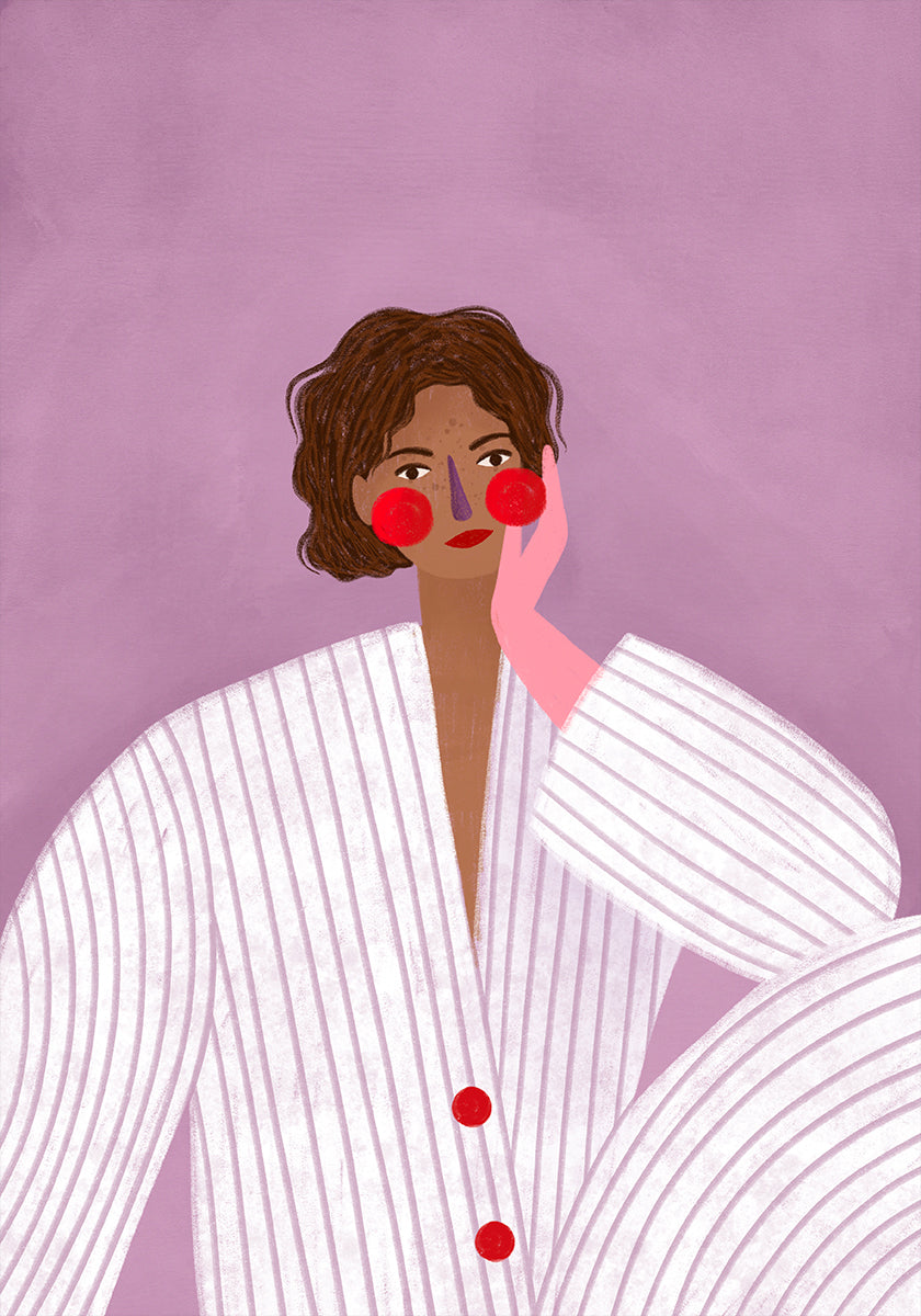 Die Frau mit dem rosa Handschuh Poster