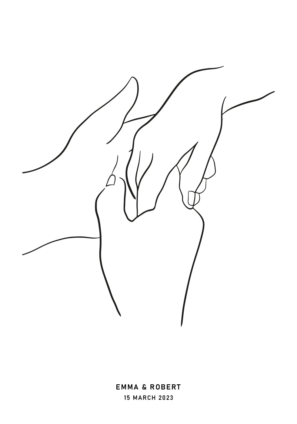 Zusammen - Personalisiertes Line Art Poster