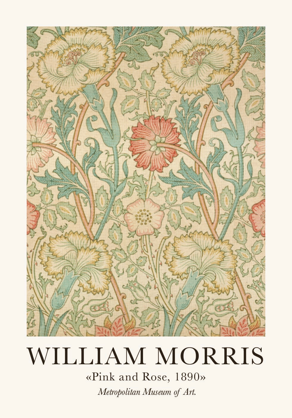 Poster „Rosa und Rose“ von William Morris