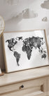 World Black Ink Map Plakat - Posterbox.dk