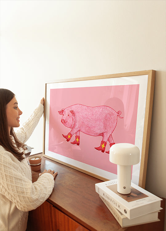 Marjorie the Cowgirl Pig (NEW) - Posterbox